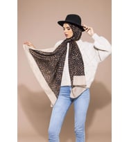 Ekose Desen Pavia Seri Şal Eşarp Askısı ile Birlikte 90X200 cm Karamel-90X200