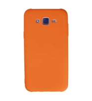 Samsung Galaxy J7 Kılıf Nano içi Kadife Silikon - Turuncu