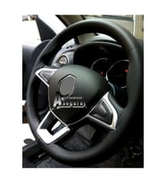 Audi TT Uyumlu Dikmeli Direksiyon Kılıfı Soft Siyah Deri-Siyah İpli ( 38cm×10.5cm )