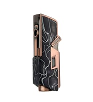 Quantoro Tek Torch Pürmüz Delicili/İğneli Bakır Siyah Desenli Metal Puro Çakmağı - TRZ1107