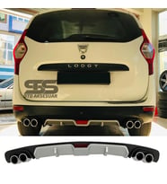 Dacia Lodgy Difüzör Arka Tampon Eki 4 Egzoz Çıkışlı Gri