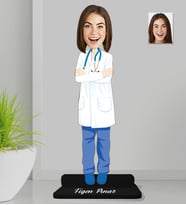 Kişiye Özel Doktor Kadın Ahşap Biblo-6