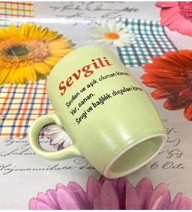 Sevgili Yazılı Kupa Bardak (Yeşil)