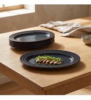 GÜRAL PORSELEN Güral 2 Adet 29 Cm Kayık Tabak Reaktif Oasis Vr 1131