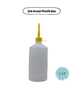 PLASTİK ŞİŞE ÇOK AMAÇLI DOLUM ŞİŞESİ 1 LT 6 ADET (Beyaz)