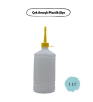 PLASTİK ŞİŞE ÇOK AMAÇLI DOLUM ŞİŞESİ 1 LT 6 ADET (Beyaz)