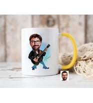 Bk Gift Kişiye Özel Rock And Roll Karikatürlü Sarı Kupa Bardak-1, Sevgiliye Hediye, Arkadaşa Hediye