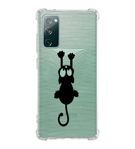 Samsung Galaxy S20 Fe  Köşe Korumalı Antişok Kapak  Çizgi Kedi Tasarımlı Şeffaf  Kılıf