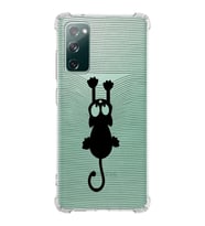 Samsung Galaxy S20 Fe  Köşe Korumalı Antişok Kapak  Çizgi Kedi Tasarımlı Şeffaf  Kılıf