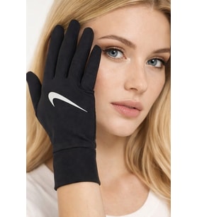 Nike Dry Lightweight Womens Gloves Reflektörlü Dokunmatik Uyumlu Spor Eldiveni Siyah