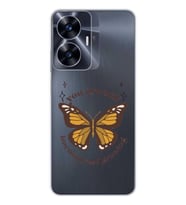 Realme C55 Uyumlu Kelebek Desenli Şeffaf Telefon Kılıfı