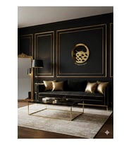 AS TASARIM LAZER NOVA MODERN DUVAR SAATİ DEKORASYON 45 cm GOLD