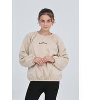 Toontoy Kız Çocuk Pretty Baskılı Sweatshirt (Bej)