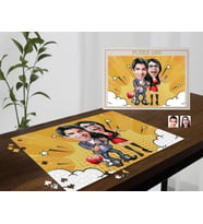 BK Gift Kişiye Özel Sevgililer Karikatürlü 1000 Parça Profesyonel Puzzle-1