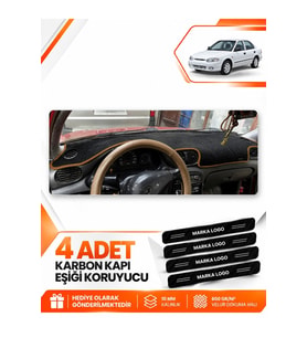 HYUNDAİ ACCENT YUMURTA KASA (1993-1999) Uyumlu Ön Torpido Koruma Kılıfı Halısı - Siyah Kahverengi