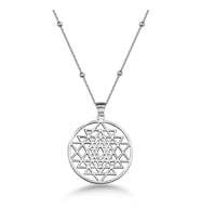 Sri Yantra Gümüş Kolye - Gümüş