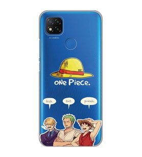 Xiaomi Redmi 9C / 10A Uyumlu One Piece Karakterler Tasarımlı Şeffaf Telefon Kılıfı