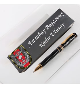 Türk Silahlı Kuvetleri Personeline Özel Logolu Kişiye Özel İsim Yazılı Kutulu kalem