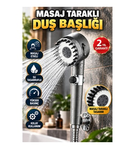 Yüksek Basınçlı Masaj Uçlu Duş Başlığı – Spa Etkili ve Su Tasarruflu