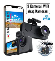 3 Kameralı Ekranlı Araç Kamerası Dahili WIFI