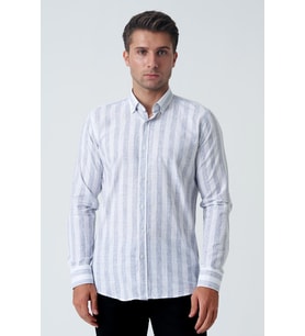 White Stone Armagh Slim Fit G2002 Pamuklu Keten GömlekSiyah