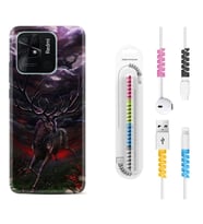 Xiaomi Redmi Note 7 8 9 Pro 10 2022 10 Pro 10S Kılıf Kablo Koruma Spiral Silikon Dark Deer 1786