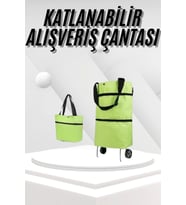 Katlanabilir Tekerlekli Pazar Market Çarşı Arabası Market Alışveriş Çantası