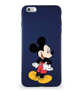 Apple iPhone 6S Plus Soft Premier Kapak Mickey Mouse-D Tasarımlı Silikon Kılıf - Lacivert (Şeffaf)