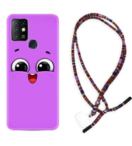 INFINIX Hot 8 9 10 11S Hot 10 Play 10T Kılıf Boyun Asklı Rasta Silikon Purple Sweety 1717