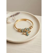 Mavi Arı Model Gold Renk Charm Bileklik