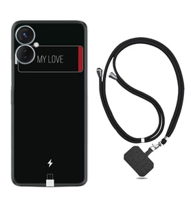 Tecno Spark 9T Kılıf Resimli Boyun Askılı İpli Desenli Silikon My Love 1402