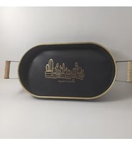 Metal Oval Siyah Tepsi