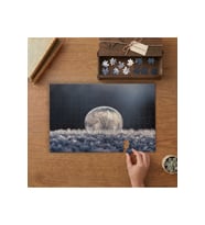 Buz Kristalleri Üzerinde Donmuş Küre Tasarımı 240 parça Ahşap Puzzle Ahşap Kutuda MP03972