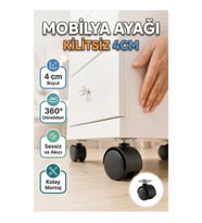 4 cm Kilitsiz Döner Mobilya Ayağı Tekli Pratik Kullanım