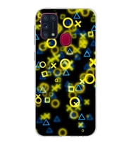 Samsung Galaxy M31 Kapak  Semboller Tasarımlı Şeffaf Silikon Kılıf
