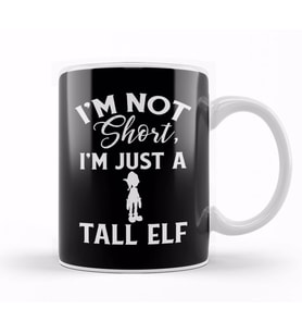Cute & Funny I'm Not Short I m Just A Tall Elf Pun Kupa Bardak Porselen