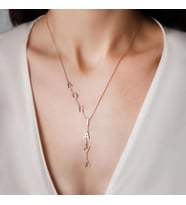 Kişiye Özel Şık Harf İsim Y Kolye 925K Gümüş (Rose)