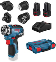 Professional 12 V Sistem Akülü Matkap GSR 12V-35 FC - FlexiClick Sistemi (2 x 3.0 Ah Akü Dahil, Hızlı Şarj Cihazı GAL 12V-40, 4 x Başlık, L-BOXX)