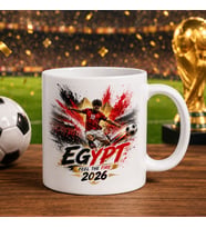 BK Gift Mısır Taraftar Temalı 2026 Dünya Kupası Tasarımlı Beyaz Kupa Bardak
