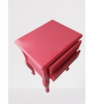 Komodin 18444 Klasik Model Kayın Aslan Ayak Pembe Renk Porselen kulp El Yapımı