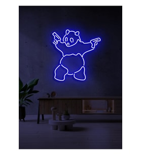 Panda Figürlü Neon Tabela