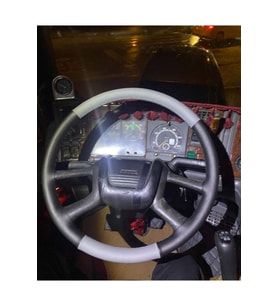 DİKİŞLİ DİREKSİYON KILIFI GRİ SİYAH DERİ SİYAH DİKİŞLİ SCANIA TIR KAMYON İÇİN HIZLI KARGO