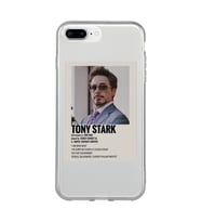 Iphone 7 Plus / 8 Plus Uyumlu Tony Stark Robert Downey JR. Desenli Şeffaf Telefon Kılıfı
