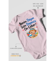 Benim dayım, sizin dayınıza on çeker! Kısa Kollu Bebek Body %100 Pamuk