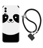 General Mobile Gm 23 Kılıf Silikon Boyun Askılı İpli Desenli Silikon Sevimli Panda 1794