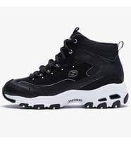 Skechers D'Lites-Comft Times Memory Foam Leather Womens Sneaker Hafızalı Taban Hakiki Deri Bilekli Kadın Günlük Spor Ayakkabı Siyah