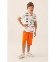Rolypoly Erkek Çocuk %100 Pamuk Kısa Kol Kapri Pijama Takımı RP3357