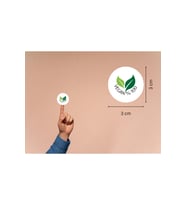 Beyaz Vegan Yeşil Gıda Etiketleri Alerjen Yuvarlak Mat Sticker 3 Cm (95 Adet)