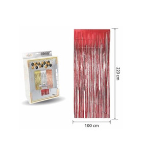 Lüks Kapı Perdesi Kırmızı 100*220 Cm M158