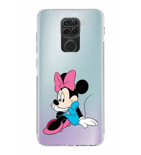 Xiaomi Redmi Note 9  Kamera Korumalı Kapak Minnie Mouse Tasarımlı Şeffaf  Kılıf